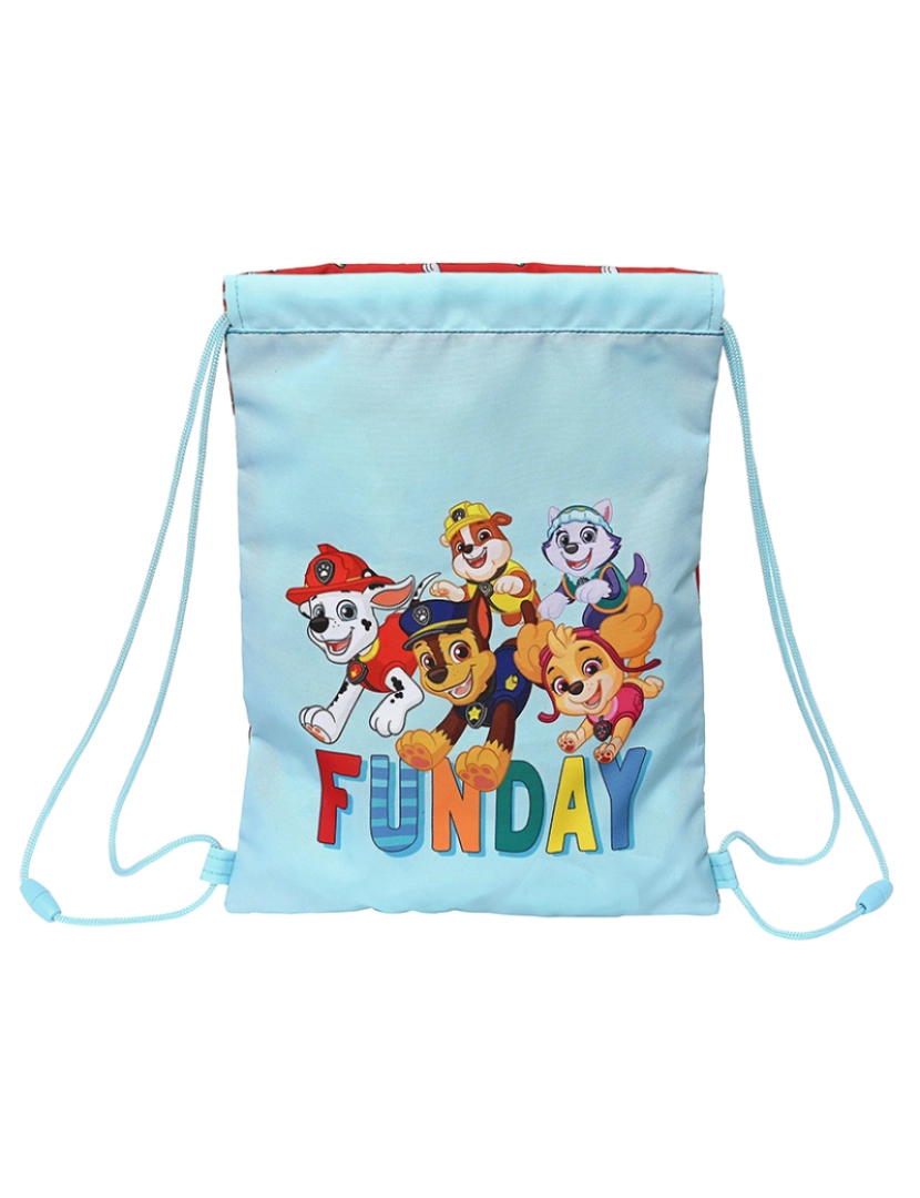 Patrulha Pata - Mochila com Cordas The Paw Patrol Funday Vermelho Azul Claro (26 x 34 x 1 cm)