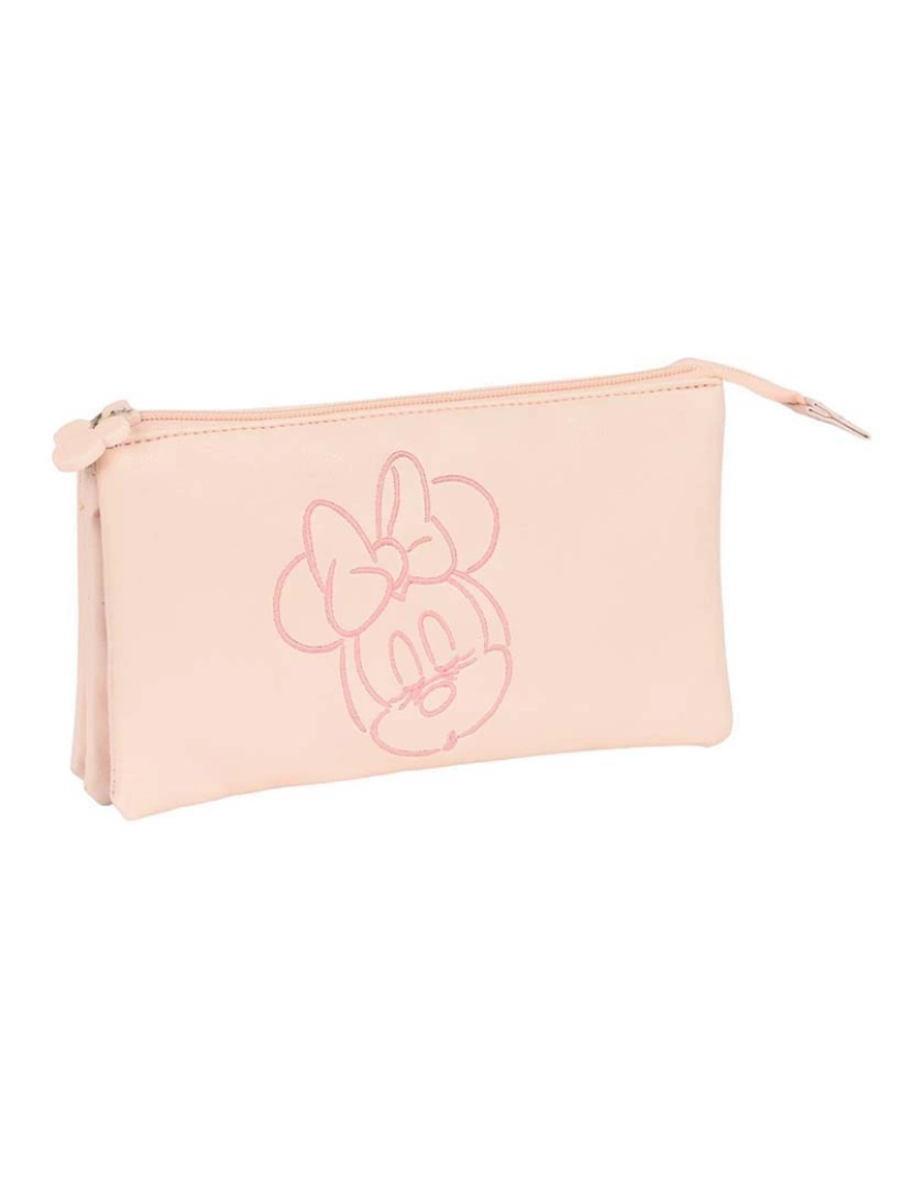 Minnie - Bolsa Tripla Minnie Mouse Rosa Bebé (22 x 12 x 3 cm)