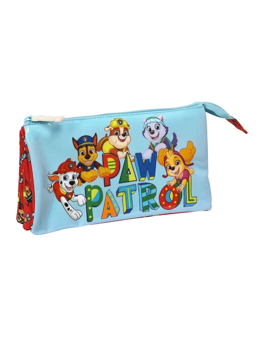 Patrulha Pata - Bolsa Tripla The Paw Patrol Funday Vermelho Azul Claro (22 x 12 x 3 cm)