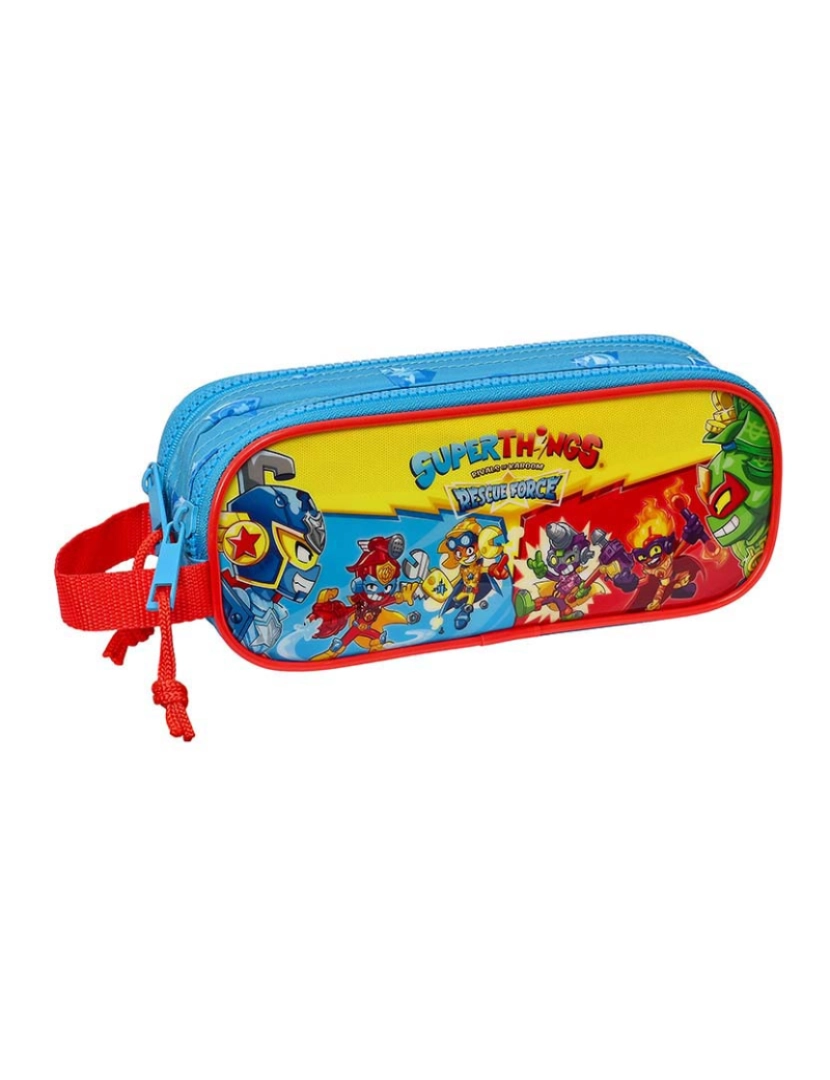 Superzings - Porta-tudo duplo SuperThings Rescue force Azul 21 x 8 x 6 cm