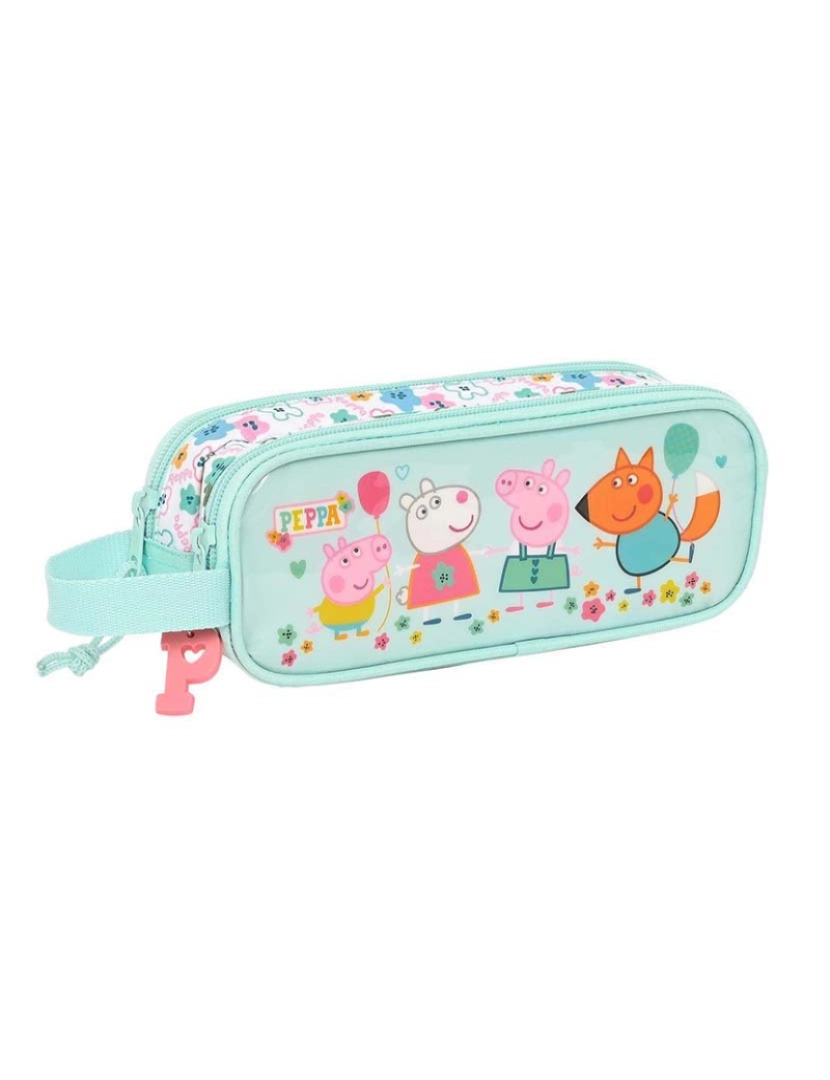 Peppa - Mala de transporte dupla Peppa Pig Canto aconchegante Azul Claro (21 x 8 x 6 cm)