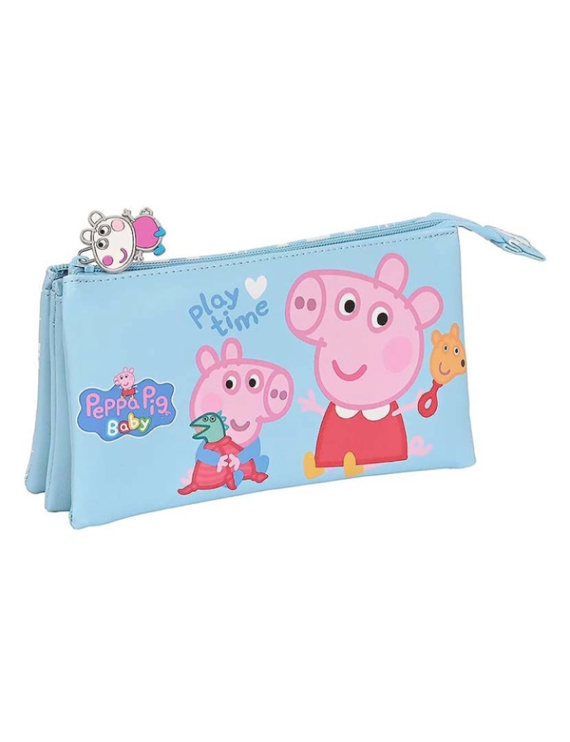 Peppa - Estojo Escolar Peppa Pig Bebé Azul Claro (22 x 12 x 3 cm)