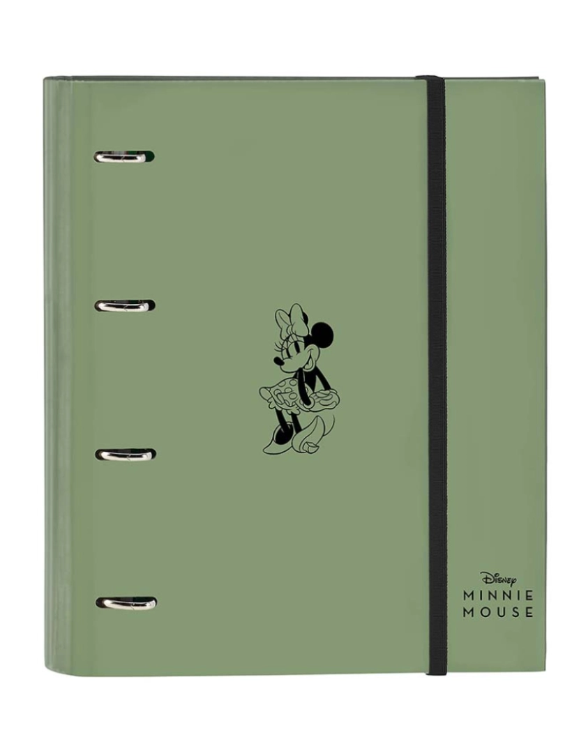 Minnie - Pasta de argolas Minnie Mouse Sombra menta Verde militar (27 x 32 x 3,5 cm)