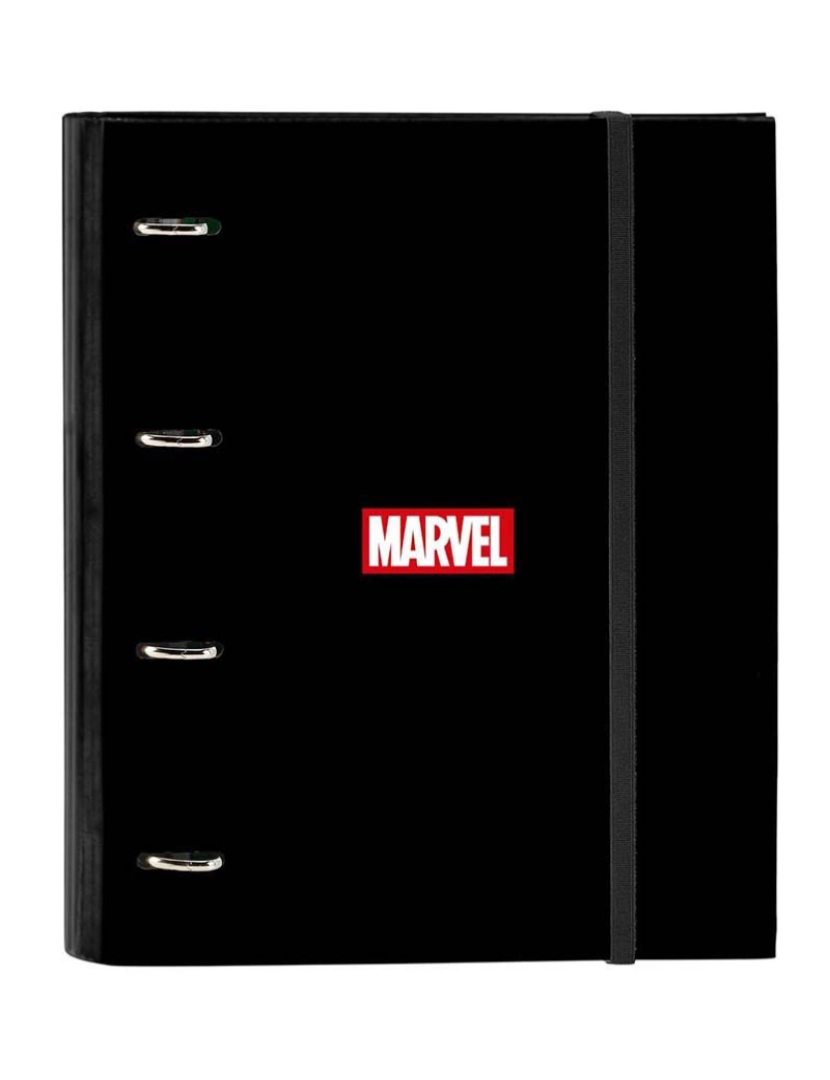 Marvel - Capa Arquivo Com Argolas Marvel Preto A4