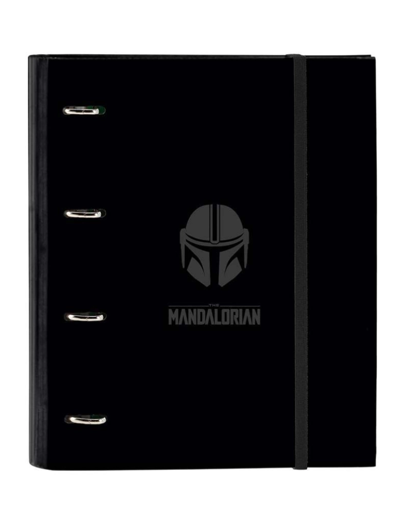 Star Wars - Capa Arquivo Com Argolas The Mandalorian Preto A4