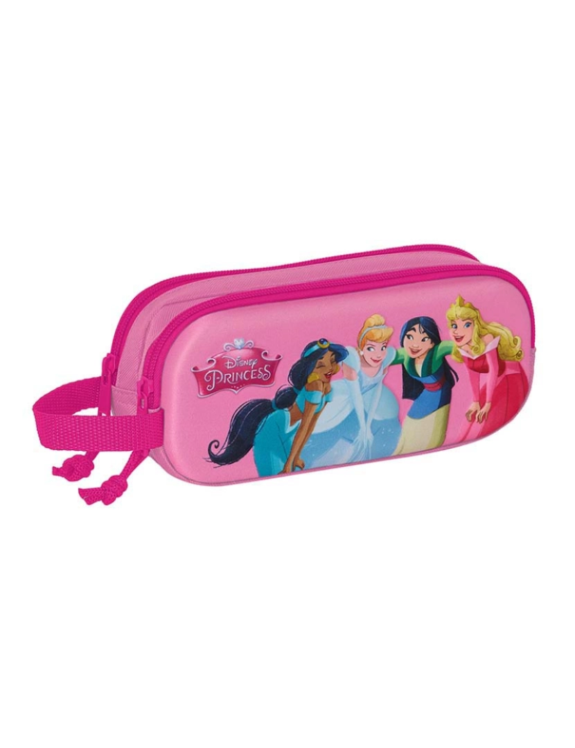 Princesas - Carry-all duplo Disney Princess rosa 21 x 8 x 6 cm Modelo 3D