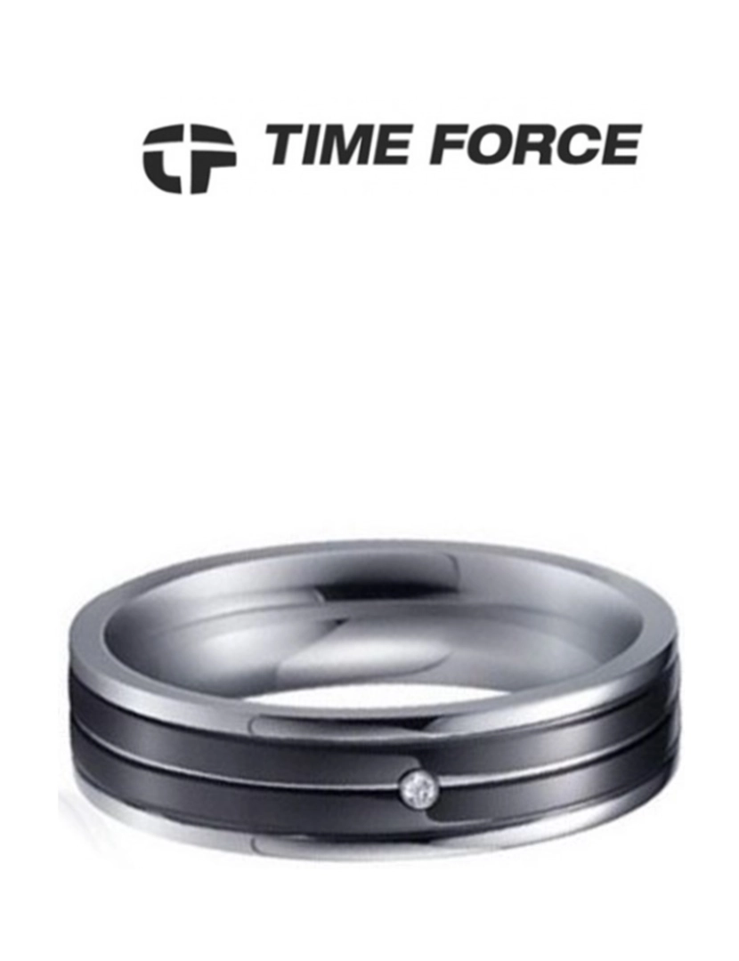 Time Force - Time Force Anel Feminino Prateado Zircónio e Aço 17,1 mm TS5018S14