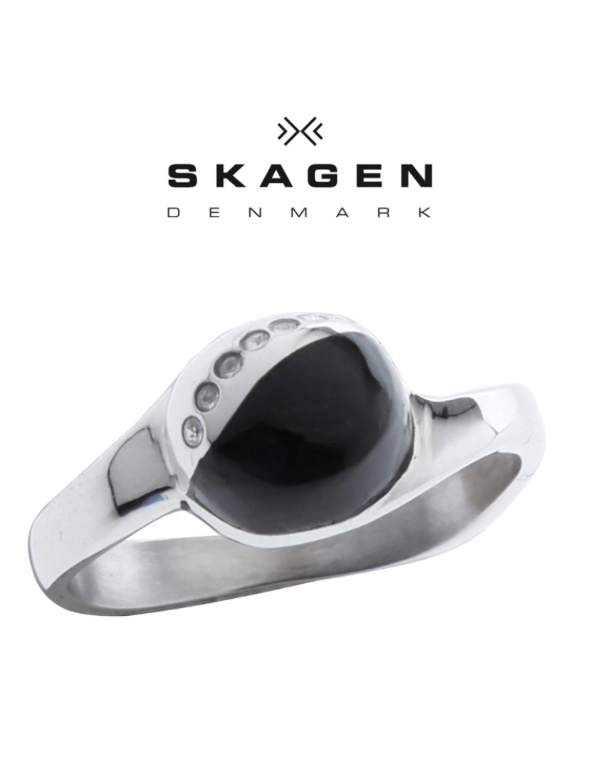 Skagen - Anel Skagen JRSB021 Com Cristal Swarovski  Tamanho 12