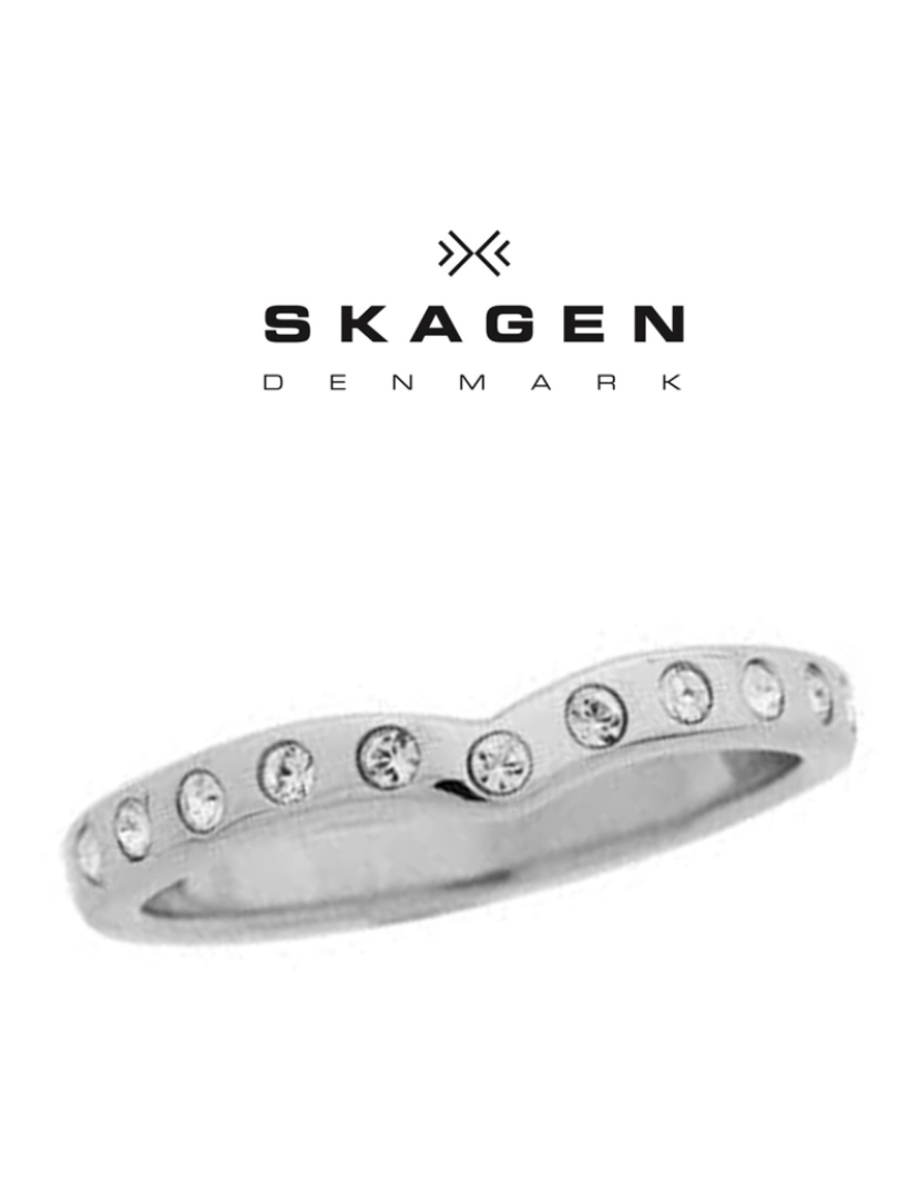 Skagen - Anel Skagen JRSS024  Com Cristais Swarovski  Tamanho 10