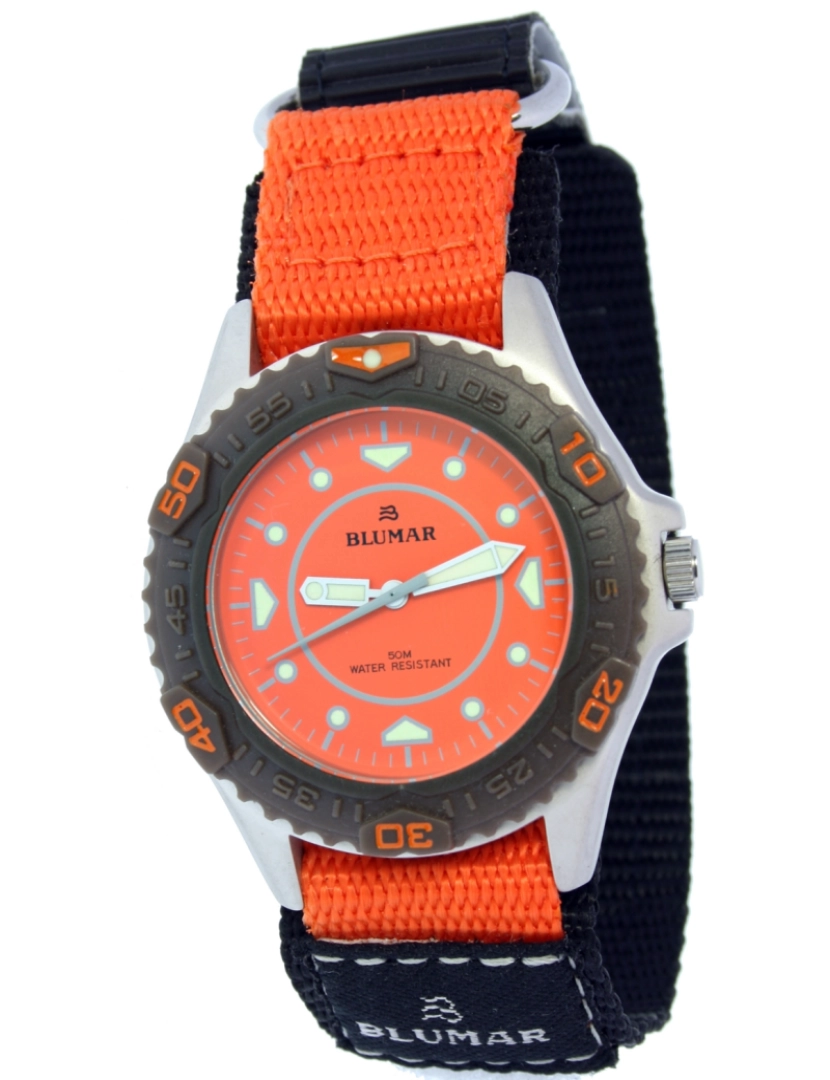 imagem de Blumar Bl-09872 Relógio analógico masculino Dial de metal cor laranja1
