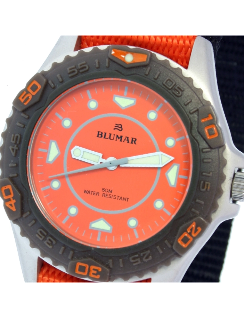 imagem de Blumar Bl-09872 Relógio analógico masculino Dial de metal cor laranja2