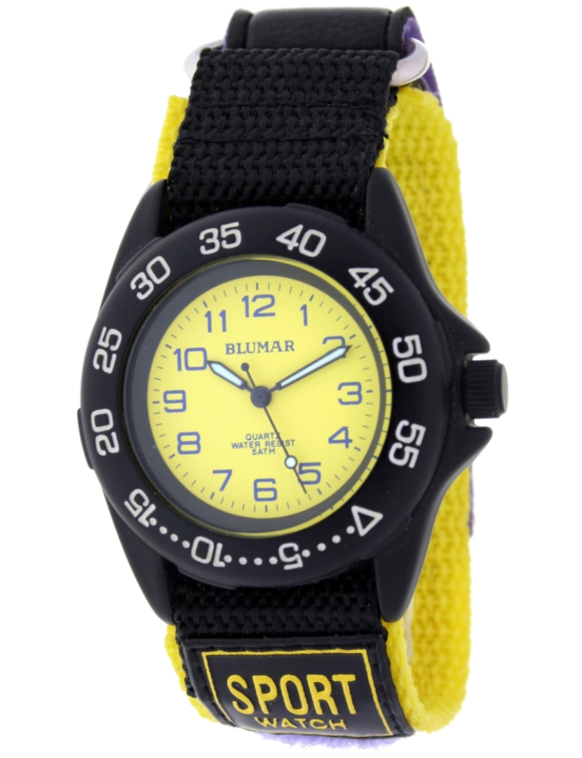 imagem de Blumar Bl-09873 Relógio analógico para homens caixa de resina esfera cor amarelo1