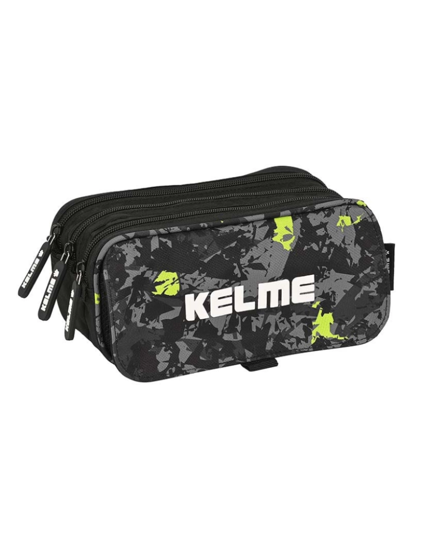 Kelme - Estojo Triplo Kelme Jungle Preto Cinzento Lima (21,5 x 10 x 8 cm)