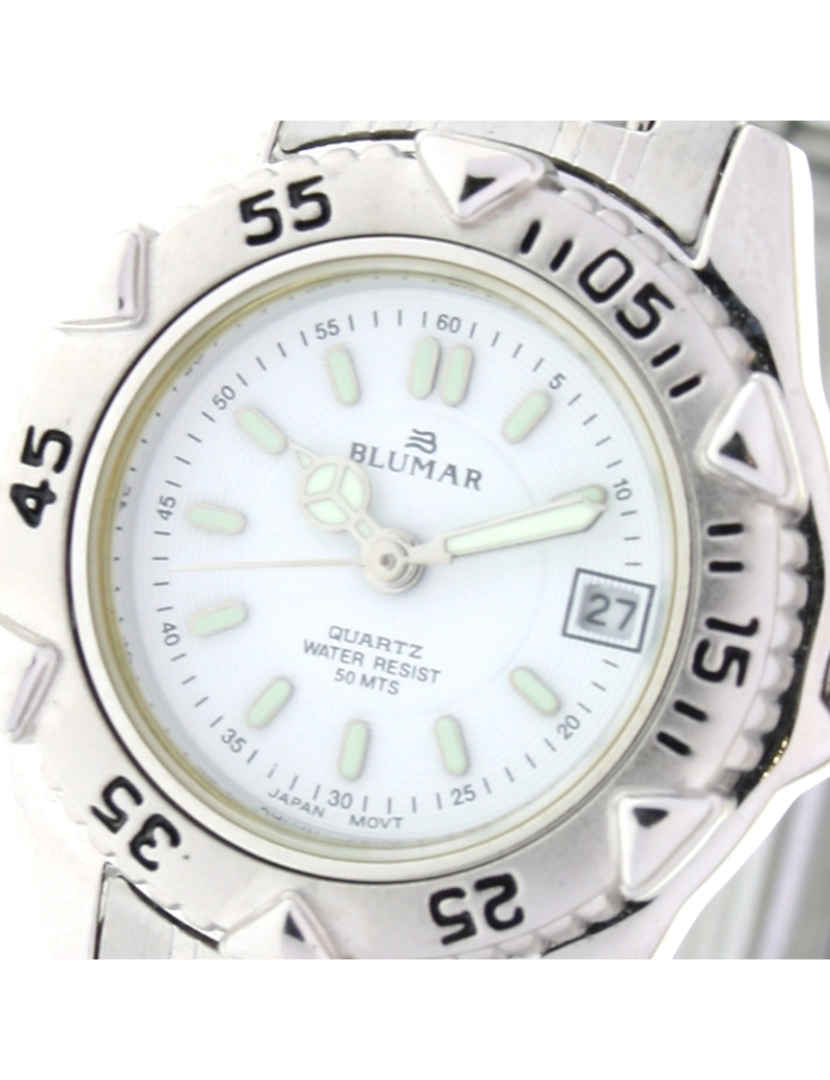 imagem de Blumar Bl-09067 Relógio analógico feminino caixa de aço inoxidável esfera cor branca2