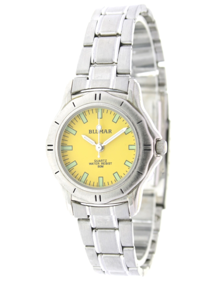 Blumar - Relógio analógico de Blumar Bl-09096 para mulheres caixa de aço inoxidável Esfera cor amarela