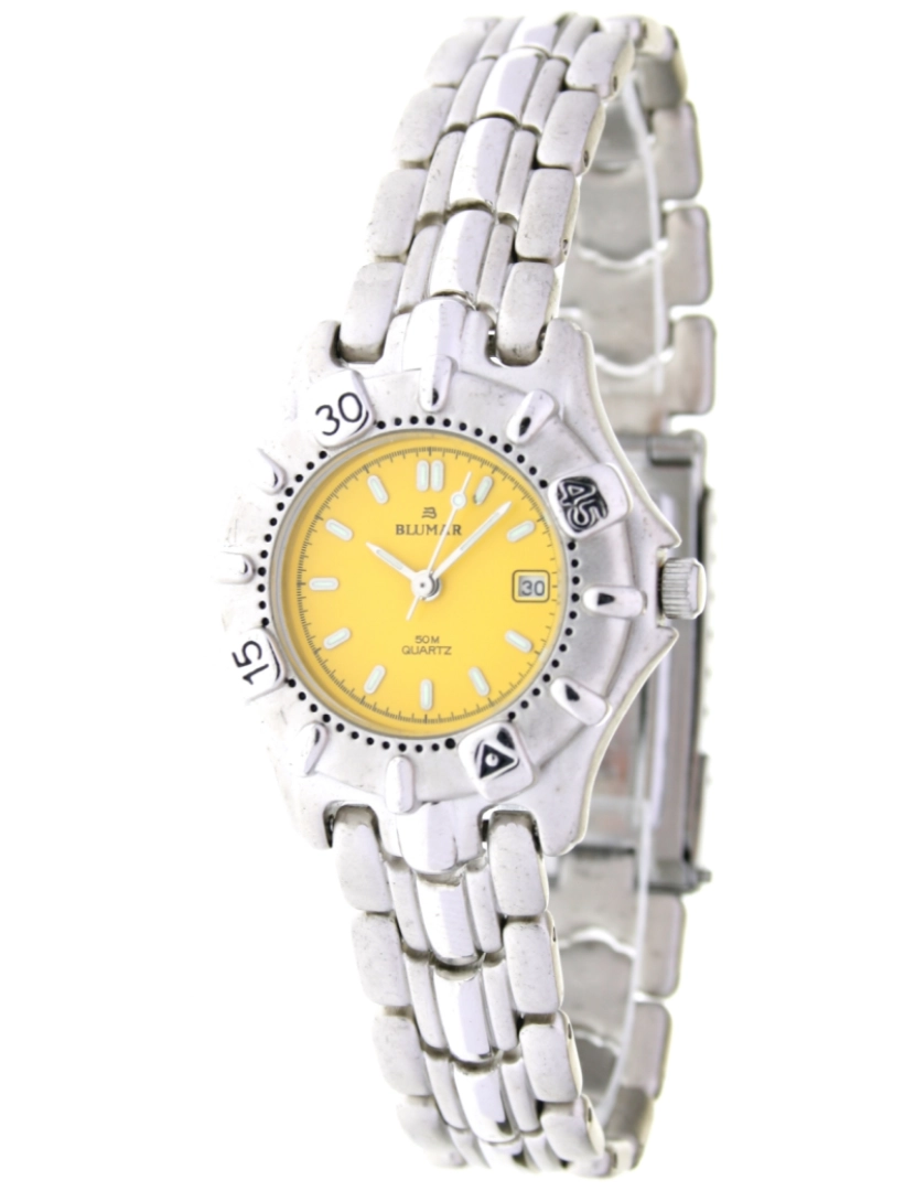 Blumar - Blumar Bl-09937 Relógio Analógico Feminina Esfera de aço inoxidável Cor Amarelo