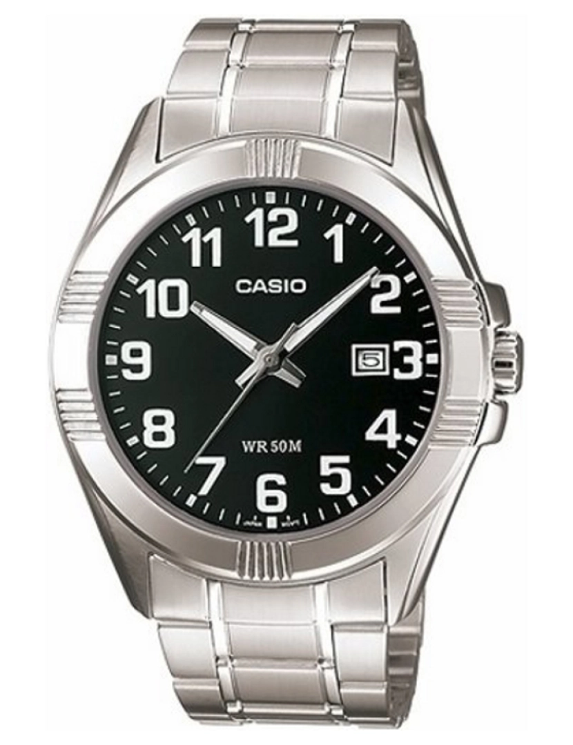 Casio - Casio Mtp-1308d-1bv Reloj Analógico Para Hombre Colección Analog-gents Caja De Plateado Esfera Color Negro