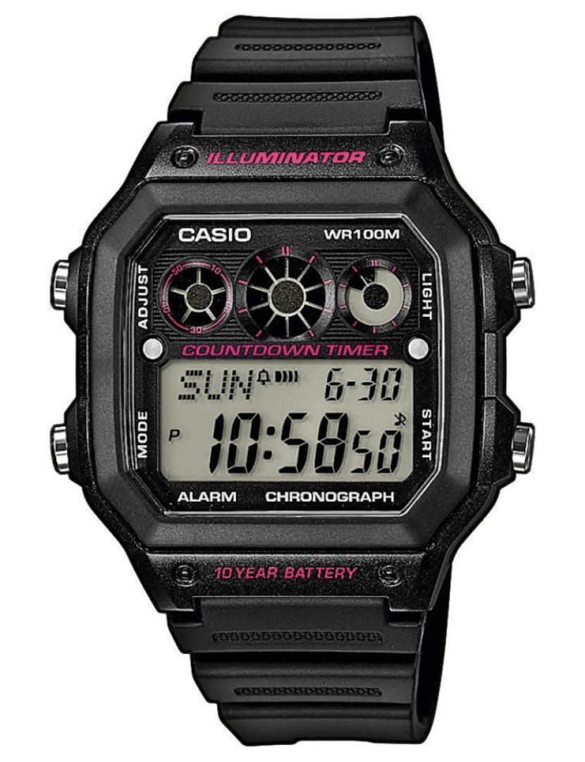 imagem de Casio Ae-1300wh-1a2vdf Reloj Digital Para Hombre Colección Sports Caja De Resina Esfera Color Negro1