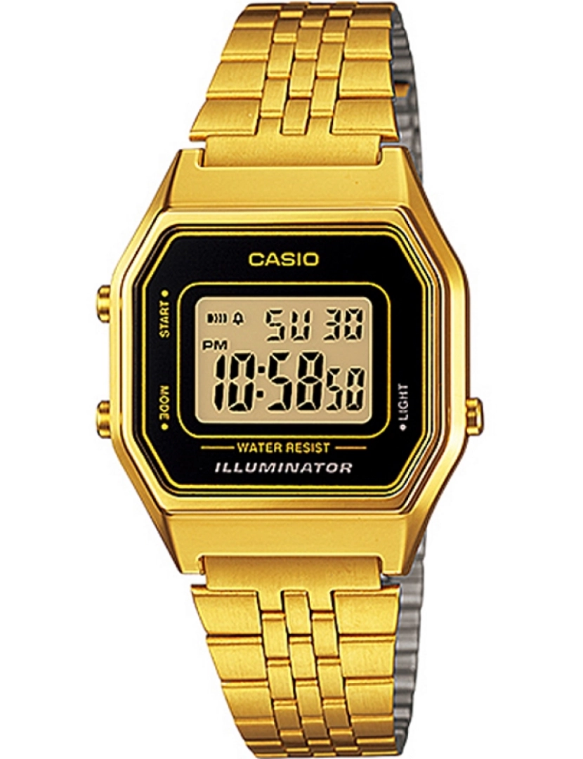 Casio La680wga-1df Reloj Digital Para Mujer Colección Collection Caja De  Metal Esfera Color Negro - Casio