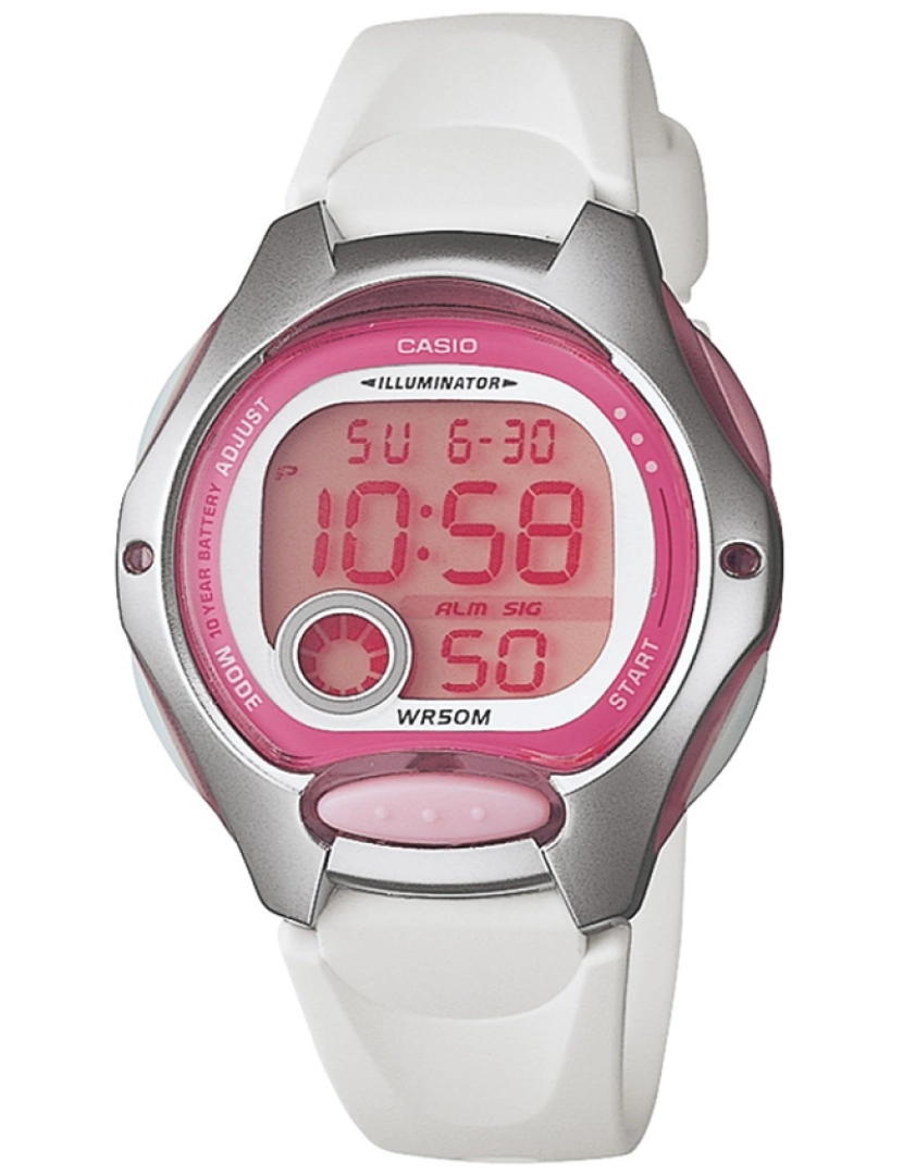 Casio - Casio Lw-200-7avdf Reloj Digital Para Niña Caja De Resina Esfera Color Rosa