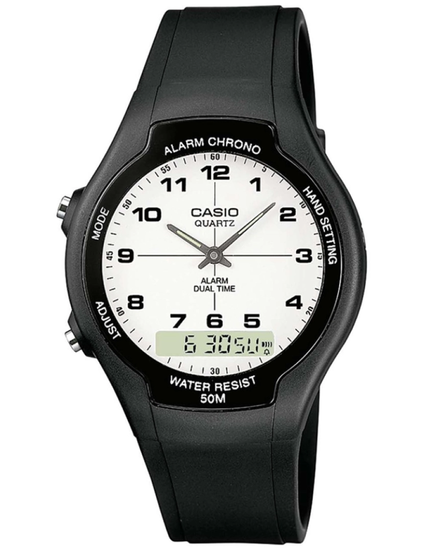 Casio - Casio Aw-90h-7bvef Reloj Analógico / Digital Para Hombre Colección Youth Caja De Resina Esfera Color Blanco