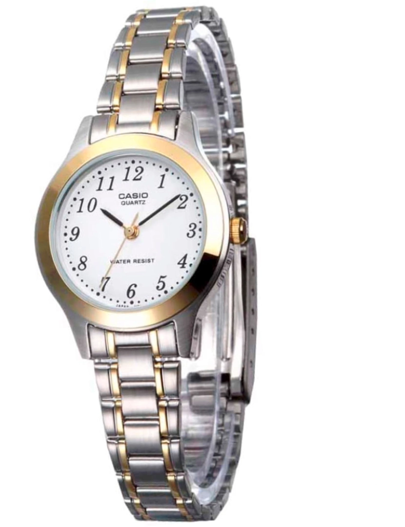 Reloj Casio de mujer plateado, de estilo clásico y esfera blanca
