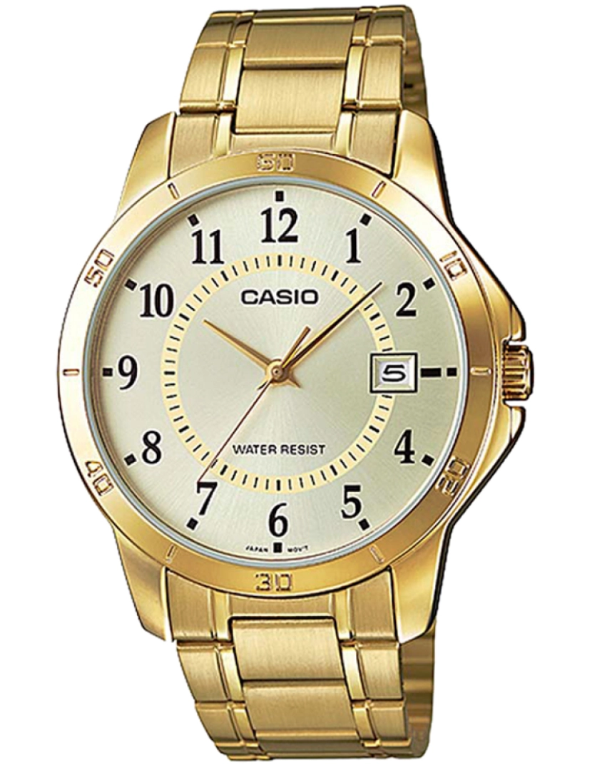 Reloj Casio LTP-V004g Para MUJER dorado calendario Original