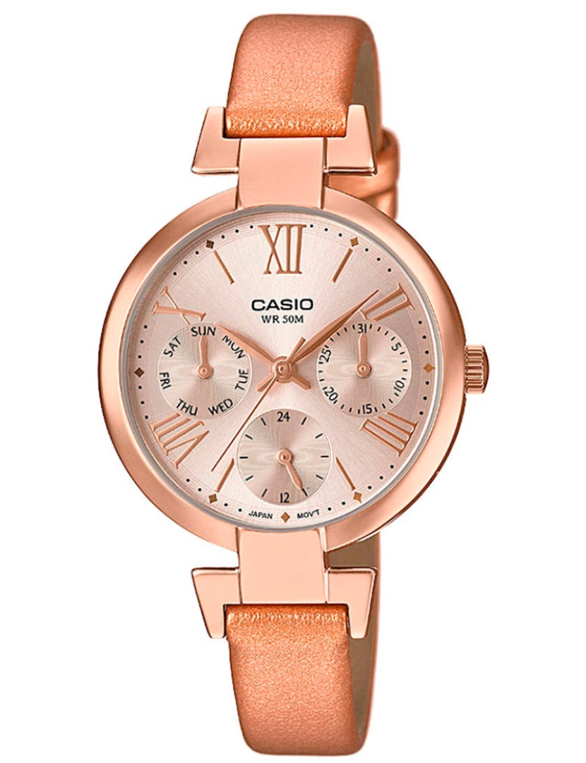 Casio - Casio Ltp-e404pl-9a1vdf Reloj Analógico Para Mujer Caja De Acero Inoxidable Esfera Color Bronze
