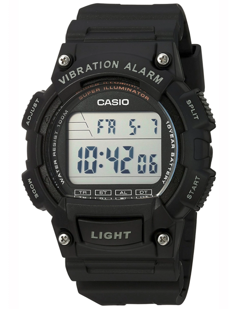 Casio - Casio W-736h-1avcf Reloj Digital Para Hombre Colección Vibration Alarm Caja De Resina Esfera Color Gris
