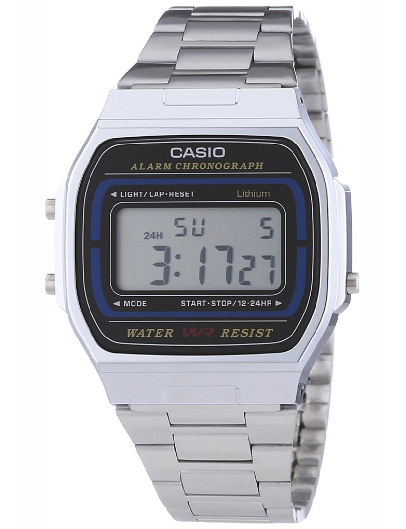 Casio - Casio A164wa-1ves Reloj Digital Unisex Colección Collection Caja De Metal Esfera Color Negro