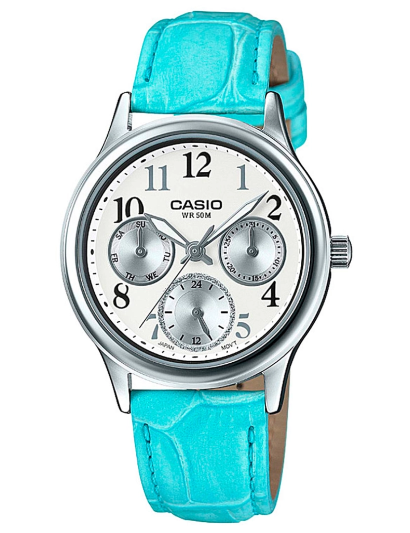 imagem de Casio Ltp-e306l-7b Reloj Analógico Para Mujer Caja De Metal Esfera Color Blanco1