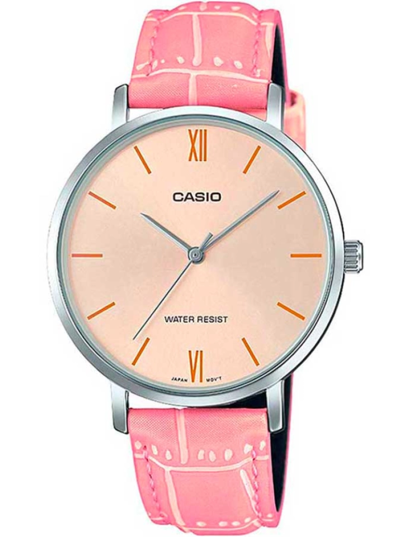 Casio - Casio Ltp-vt01l-4budf Reloj Analógico Para Mujer Colección Dress Caja De Plateado Esfera Color Salmon