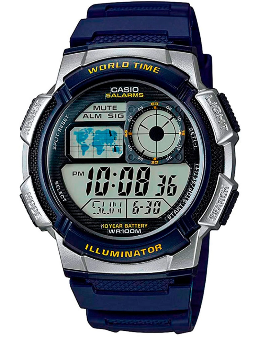 Casio - Casio Ae-1000w-2avef Reloj Digital Para Hombre Caja De Resina Esfera Color Negro