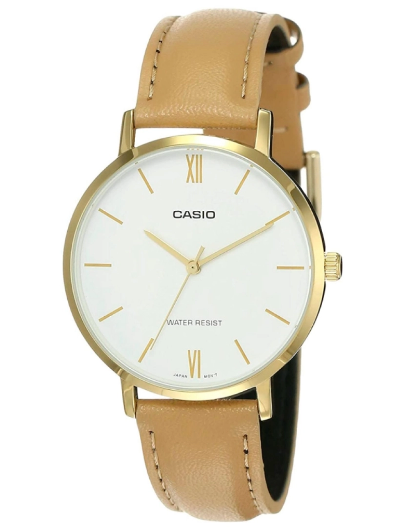 Casio - Casio Ltp-vt01gl-7b Reloj Analógico Para Mujer Caja De Dorado Esfera Color Blanco