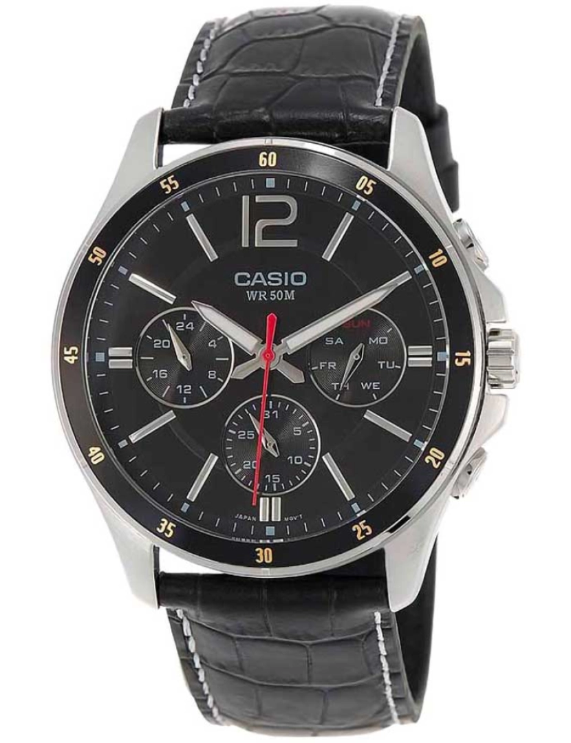 Casio - Casio Mtp-1374l-1av Reloj Analógico Para Hombre Colección Enticer Caja De Metal Esfera Color Negro