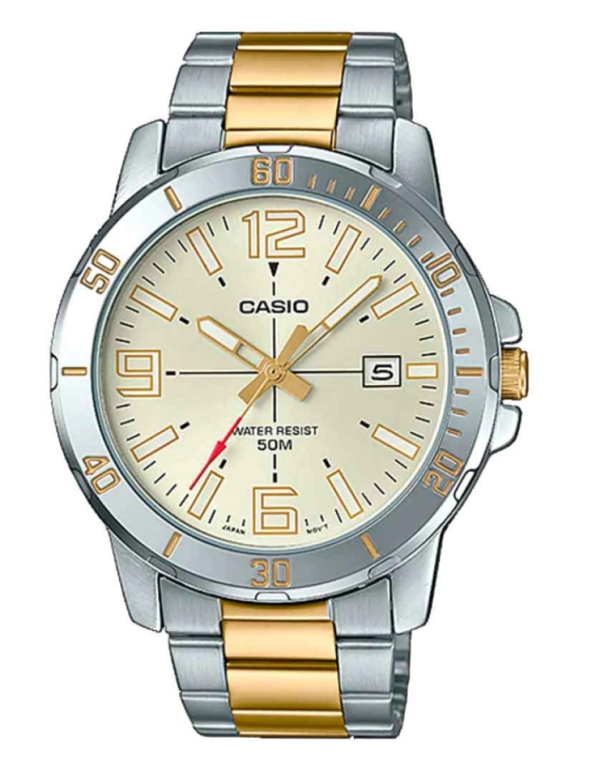 imagem de Casio Mtp-vd01sg-9bvudf Reloj Analógico Para Hombre Caja De Acero De 2 Tonos Esfera Color Dorado1