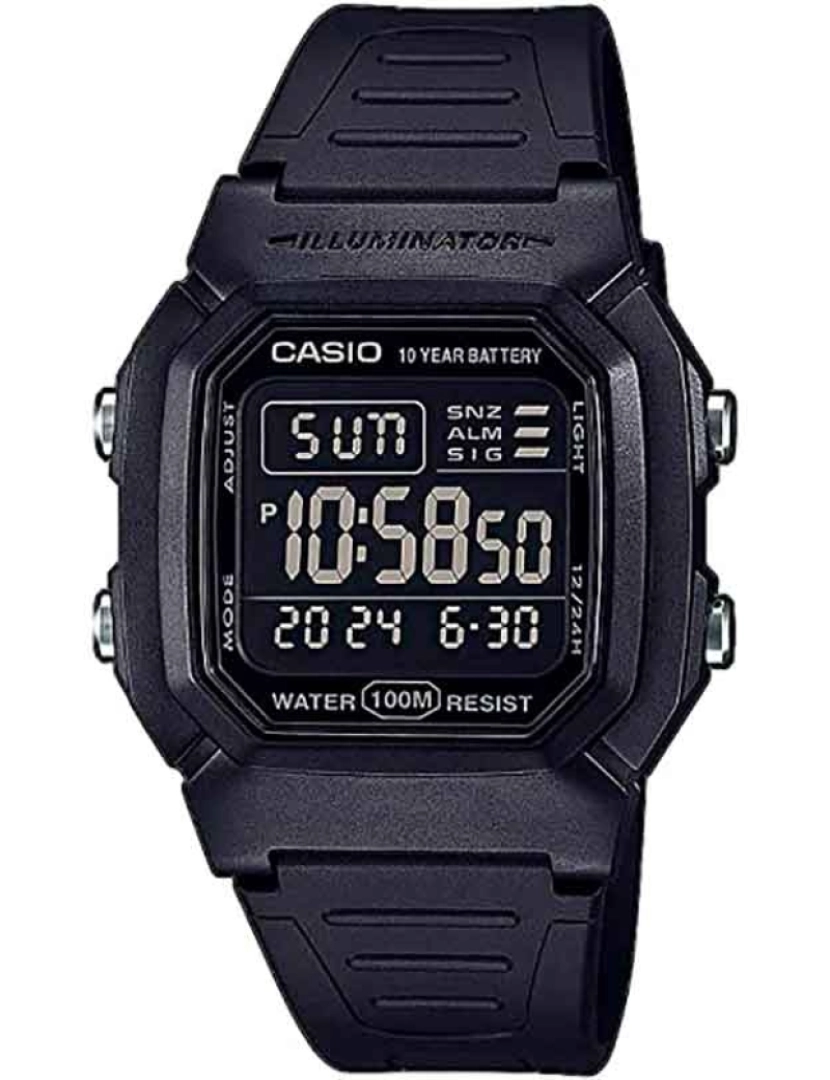 Casio - Casio W-800h-1bves Reloj Digital Para Hombre Caja De Resina Esfera Color Negro