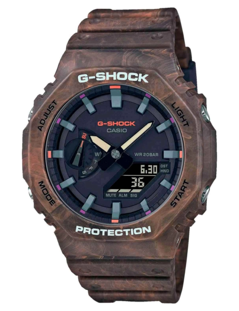 imagem de Casio Ga-2100fr-5aer Reloj Analógico / Digital Para Hombre Colección G-shock Caja De Resina Esfera Color Negro1