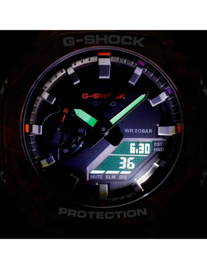 imagem de Casio Ga-2100fr-5aer Reloj Analógico / Digital Para Hombre Colección G-shock Caja De Resina Esfera Color Negro4