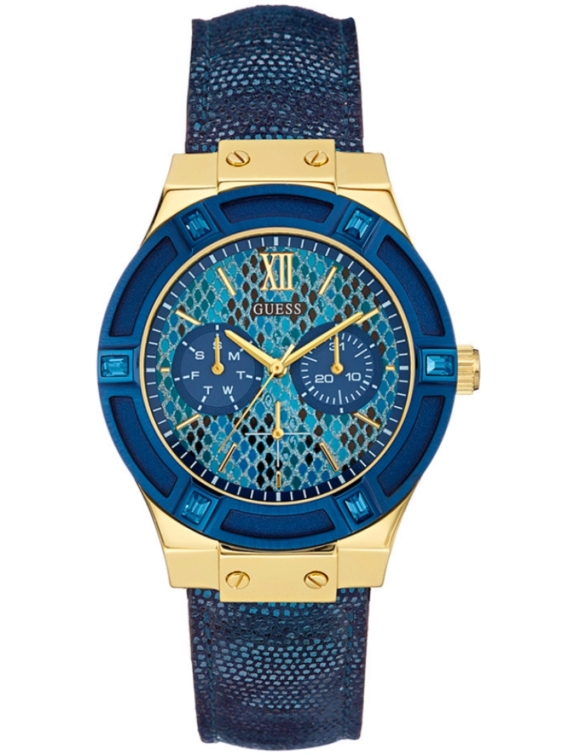 Guess - Guess W0289l3 Reloj Analógico Para Mujer Colección Guess Watches Caja De Dorado Esfera Color Azul