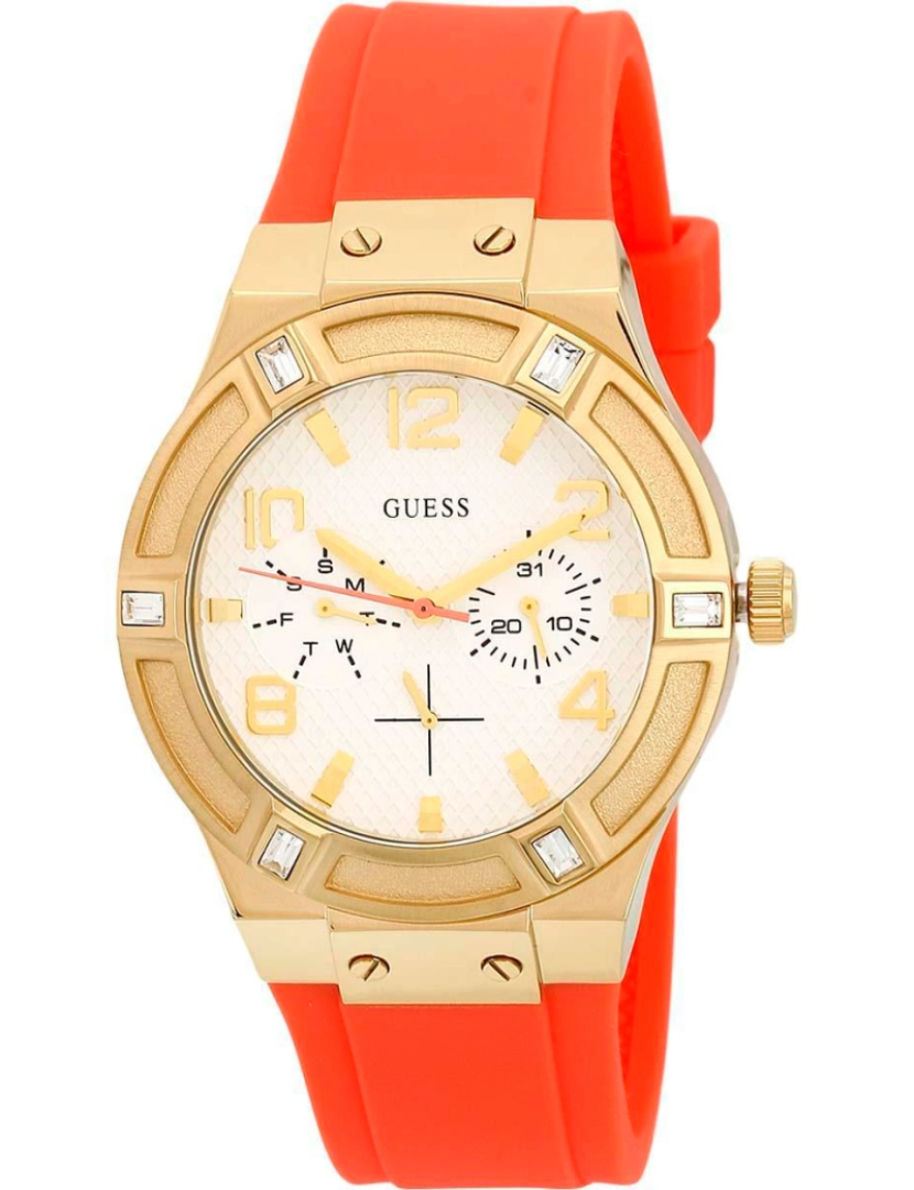 Guess - Guess W0564l2 Reloj Analógico Para Mujer Colección Guess Watches Caja De Dorado Esfera Color Blanco
