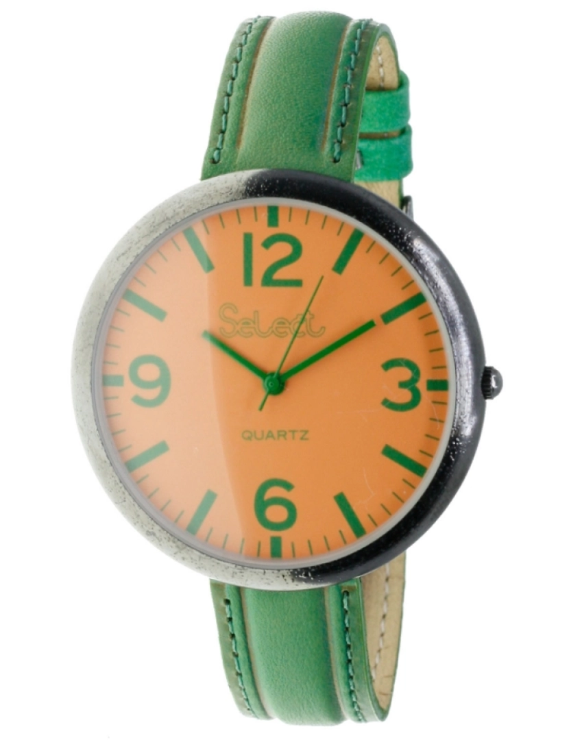 Select - Select Co-8-8 Reloj Analógico Para Mujer Caja De Metal Esfera Color Naranja