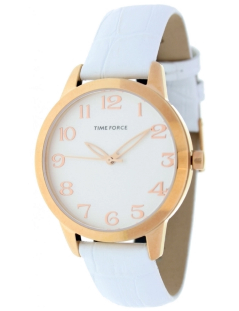 Time Force - Time Force Tf3343l11 Reloj Analógico Para Mujer Caja De Acero Inoxidable Esfera Color Blanco