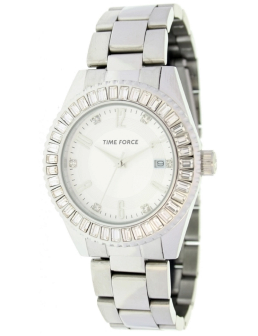 Time Force - Time Force Tf3373l02m Reloj Analógico Para Mujer Caja De Acero Inoxidable Esfera Color Blanco
