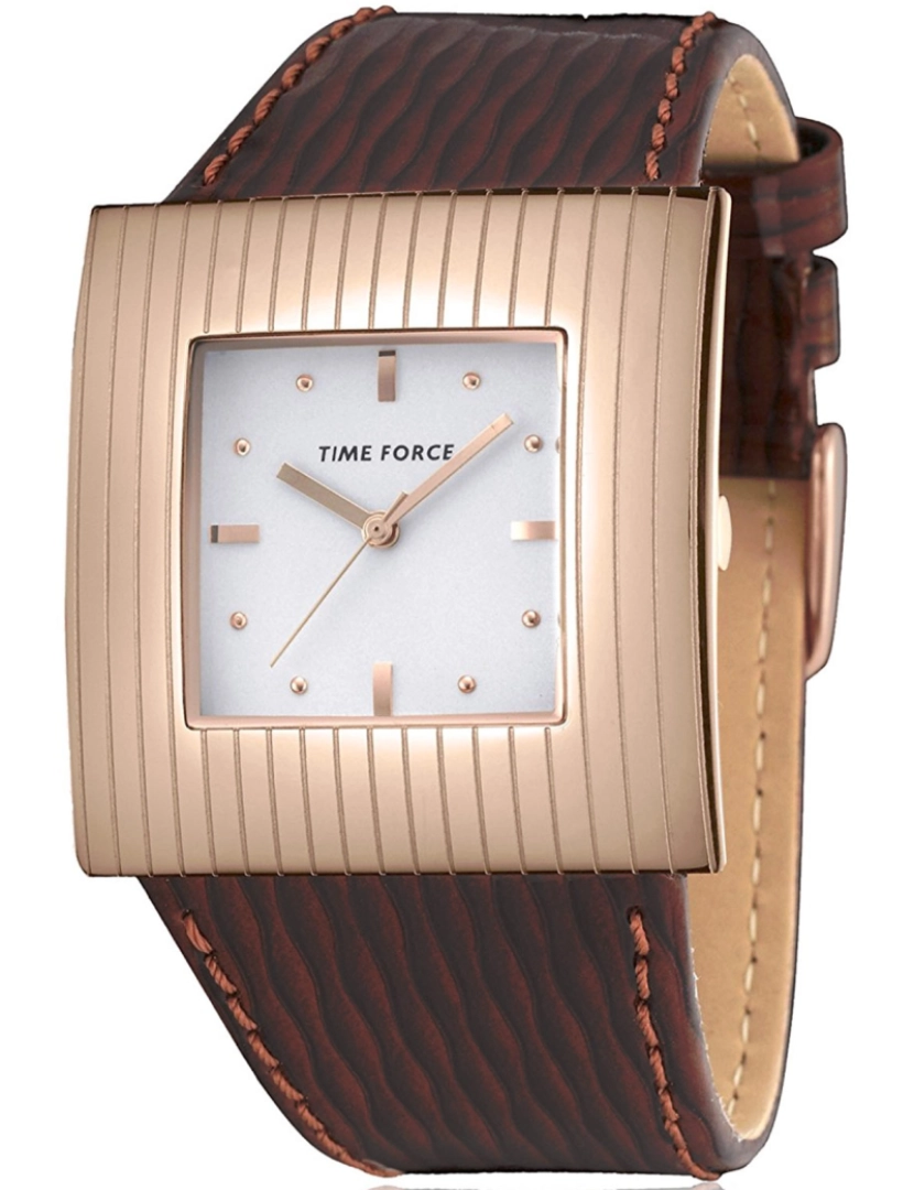 Time Force - Time Force Tf4023l15 Reloj Analógico Para Mujer Caja De Acero Inoxidable Esfera Color Blanco