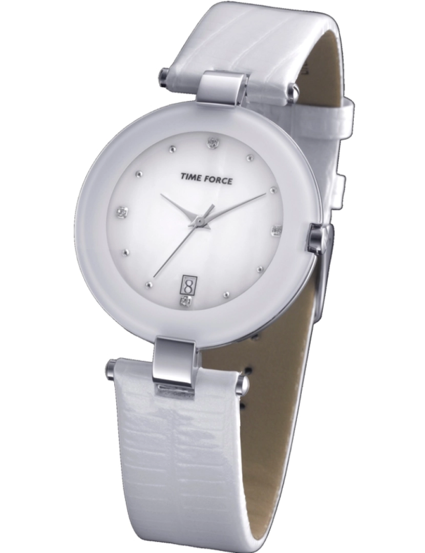 Time Force - Time Force Tf4069l11 Reloj Analógico Para Mujer Caja De Acero Inoxidable Esfera Color Blanco
