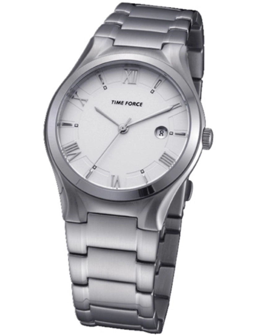 Time Force - Time Force Tf4071m02m Reloj Analógico Para Hombre Caja De Acero Inoxidable Esfera Color Blanco