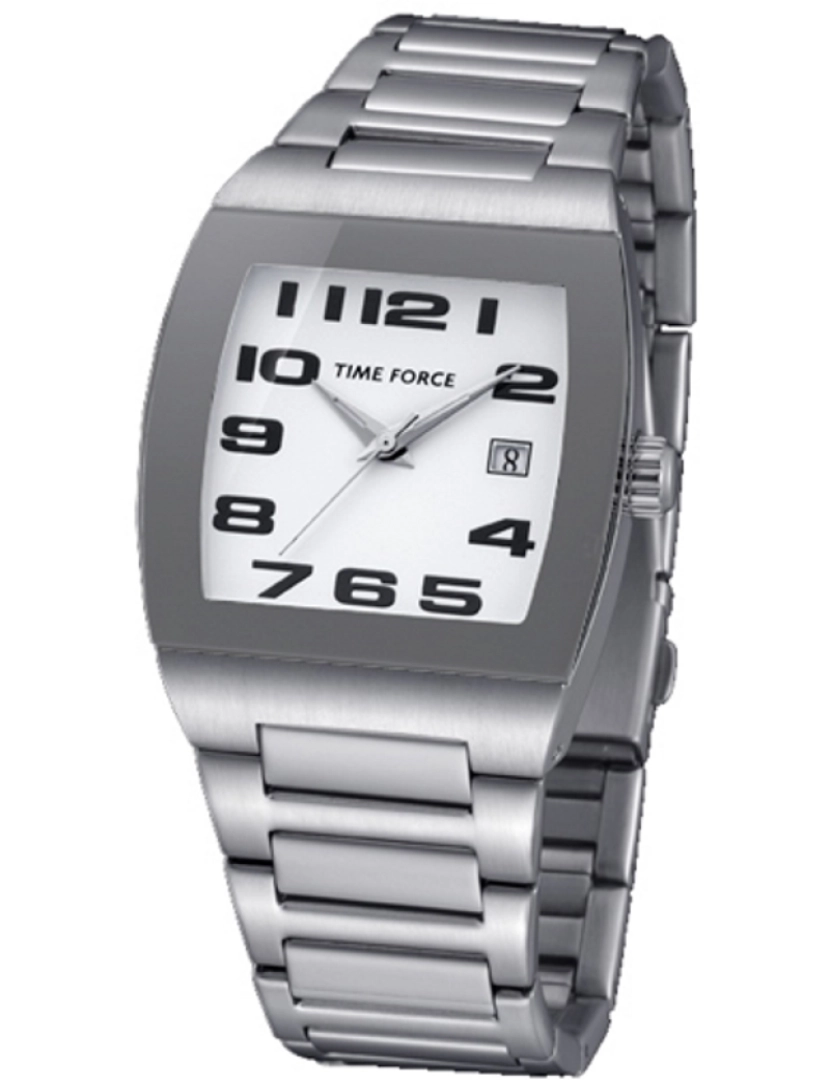 Time Force - Time Force Tf4080m02m Reloj Analógico Para Hombre Caja De Acero Inoxidable Esfera Color Blanco