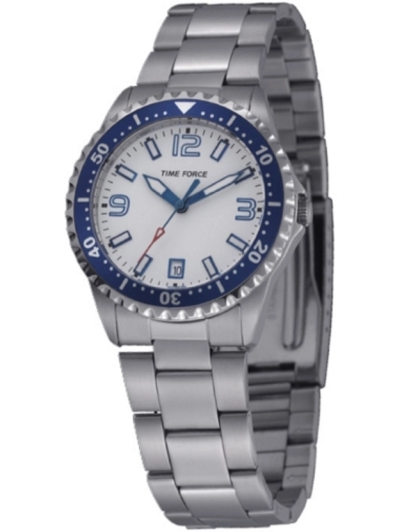 Time Force - Time Force Tf4014l03m Reloj Analógico Para Mujer Caja De Acero Inoxidable Esfera Color Blanco