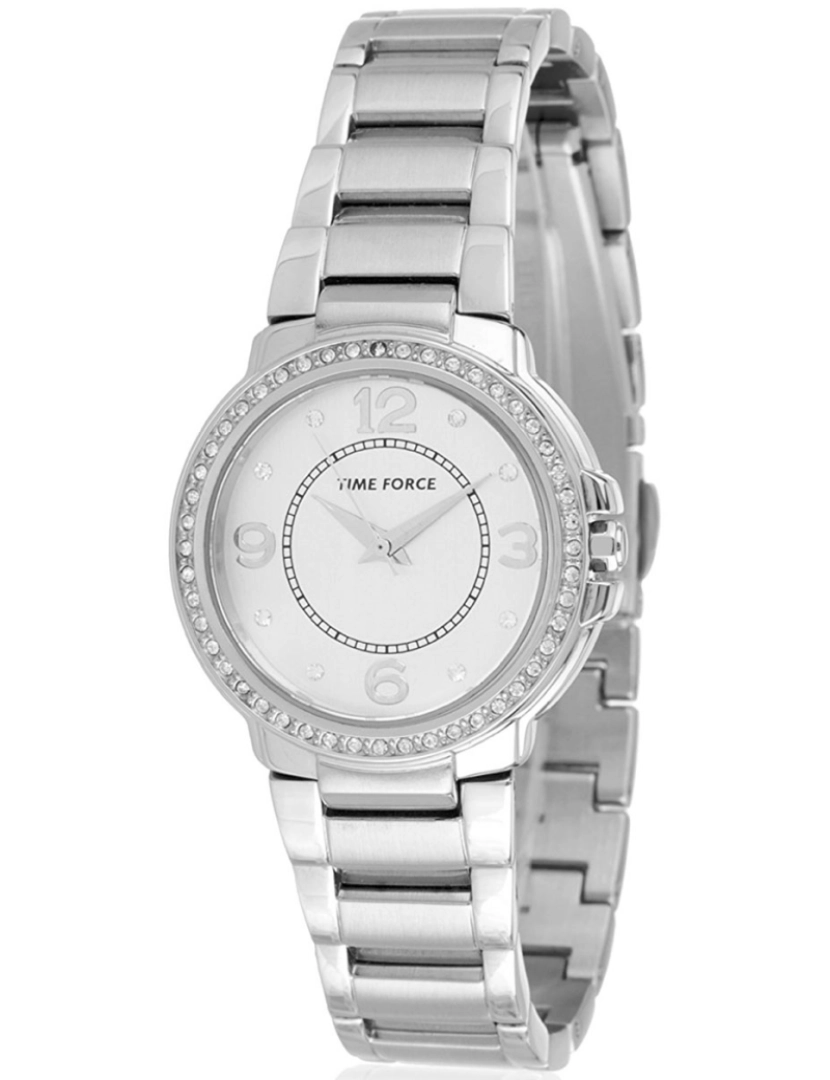 Time Force - Time Force Tf4021l02m Reloj Analógico Para Mujer Caja De Acero Inoxidable Esfera Color Blanco
